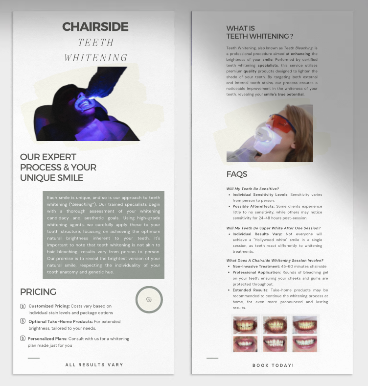 Marketing Materials- Chairside Whitening Services (50pkg)