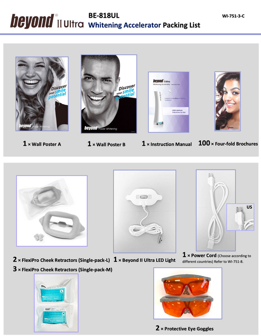 Clinic Pack- Ultra Box  (Unit, Power Cord, x2 LED Safety Glasses, 5 Flexi-Pro Retractors, 2 Wall Posters & 100 Brochures)