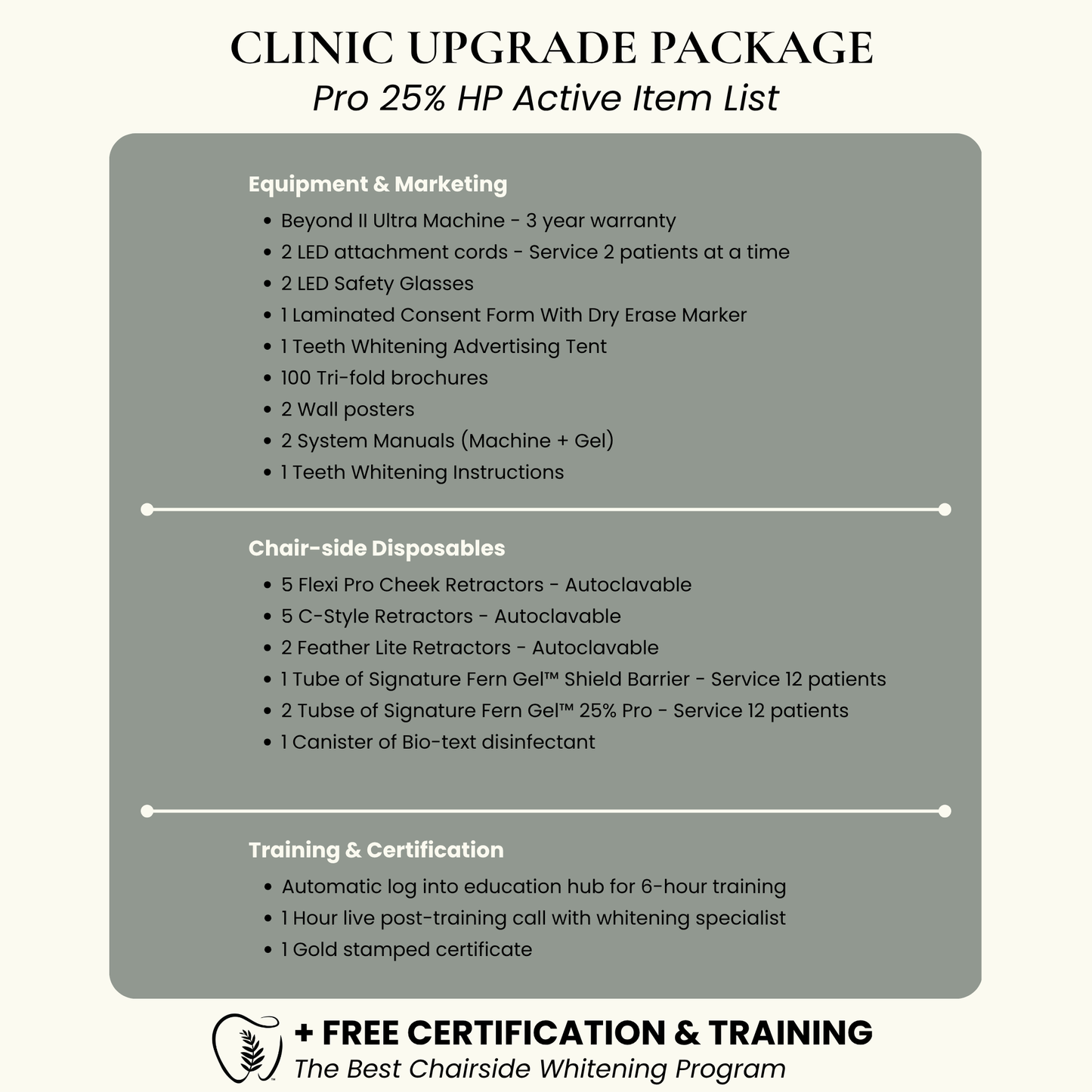 Teeth Whitening Clinic Upgrade System | 25% HP Clinical  Whitening Gel + Beyond II Ultra Machine (2 Cords)