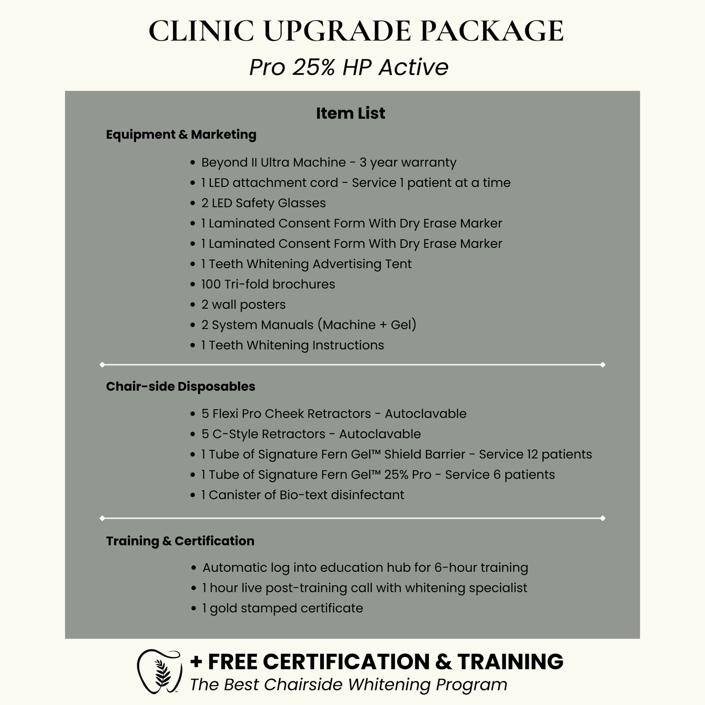 Teeth Whitening Clinic Upgrade System | 25% HP Clinical Whitening Gel + Beyond II Ultra Machine (1 Cord)