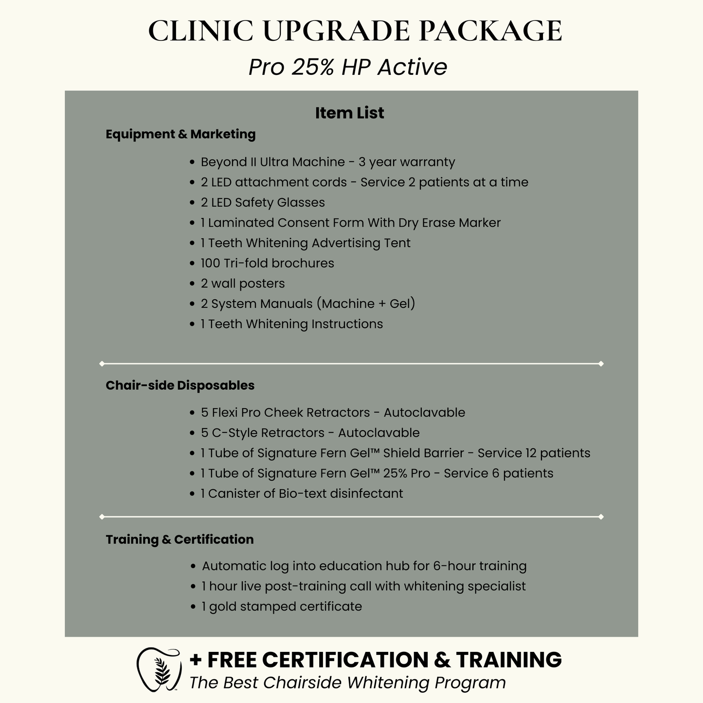 Teeth Whitening Clinic Upgrade System | 25% HP Clinical  Whitening Gel + Beyond II Ultra Machine (2 Cords)