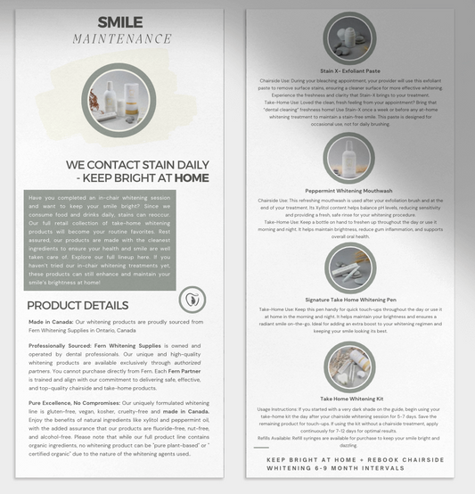 Marketing Materials- Take Home Products (50pkg)